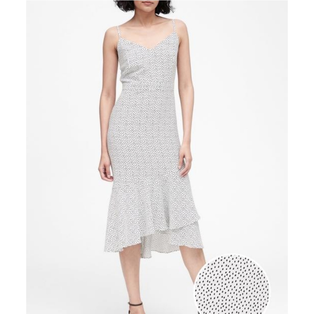 NWT Banana Republic black & white polka dot dress